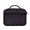 Black Grey Blue And Pink Tartan Print Briefcase Bible Bag