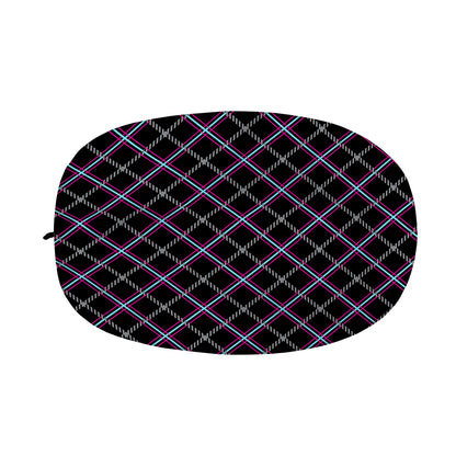 Black Grey Blue And Pink Tartan Print Car Side Mirror Covers