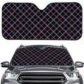 Black Grey Blue And Pink Tartan Print Car Windshield Sun Shade
