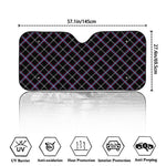 Black Grey Blue And Pink Tartan Print Car Windshield Sun Shade