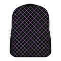Black Grey Blue And Pink Tartan Print Casual Backpack