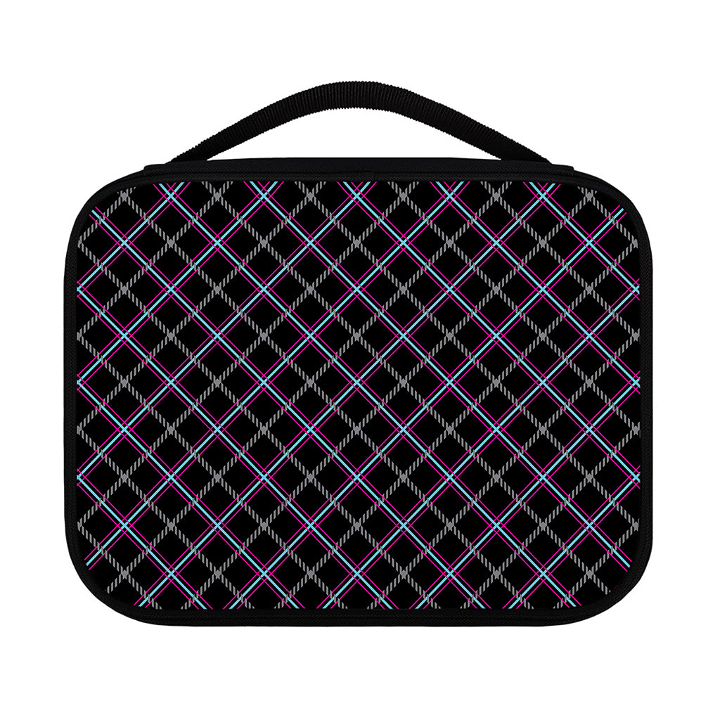 Black Grey Blue And Pink Tartan Print Classic Bible Case
