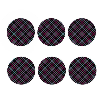 Black Grey Blue And Pink Tartan Print Coaster Set