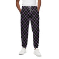 Black Grey Blue And Pink Tartan Print Cotton Sweatpants