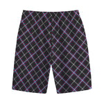 Black Grey Blue And Pink Tartan Print Cotton Shorts