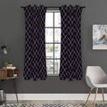 Black Grey Blue And Pink Tartan Print Grommet Curtain Panels