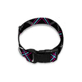 Black Grey Blue And Pink Tartan Print Dog Collar