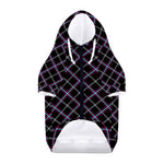 Black Grey Blue And Pink Tartan Print Dog Zip Up Hoodie