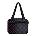 Black Grey Blue And Pink Tartan Print Double Strap Bible Bag