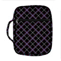 Black Grey Blue And Pink Tartan Print Front Pocket Bible Bag