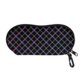 Black Grey Blue And Pink Tartan Print Glasses Case