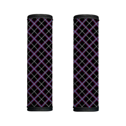 Black Grey Blue And Pink Tartan Print Handle Covers