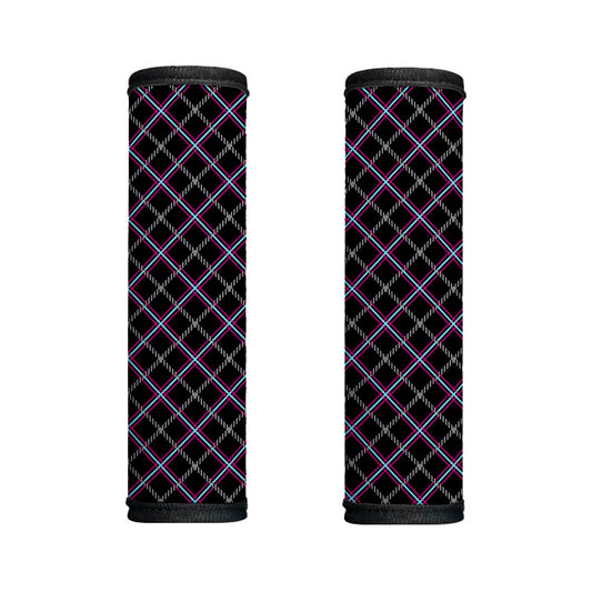 Black Grey Blue And Pink Tartan Print Handle Covers