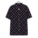 Black Grey Blue And Pink Tartan Print Hawaiian Shirt