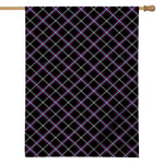 Black Grey Blue And Pink Tartan Print House Flag