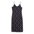 Black Grey Blue And Pink Tartan Print Jersey Midi Cami Dress