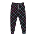 Black Grey Blue And Pink Tartan Print Jogger Pants