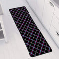 Black Grey Blue And Pink Tartan Print Long Kitchen Mat