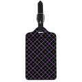 Black Grey Blue And Pink Tartan Print Luggage Tag