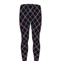 Black Grey Blue And Pink Tartan Print Men's Leggings