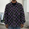 Black Grey Blue And Pink Tartan Print Men's Shirt Jacket