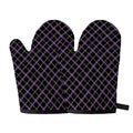 Black Grey Blue And Pink Tartan Print Oven Mitts