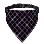 Black Grey Blue And Pink Tartan Print Over The Collar Dog Bandana