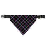 Black Grey Blue And Pink Tartan Print Over The Collar Dog Bandana