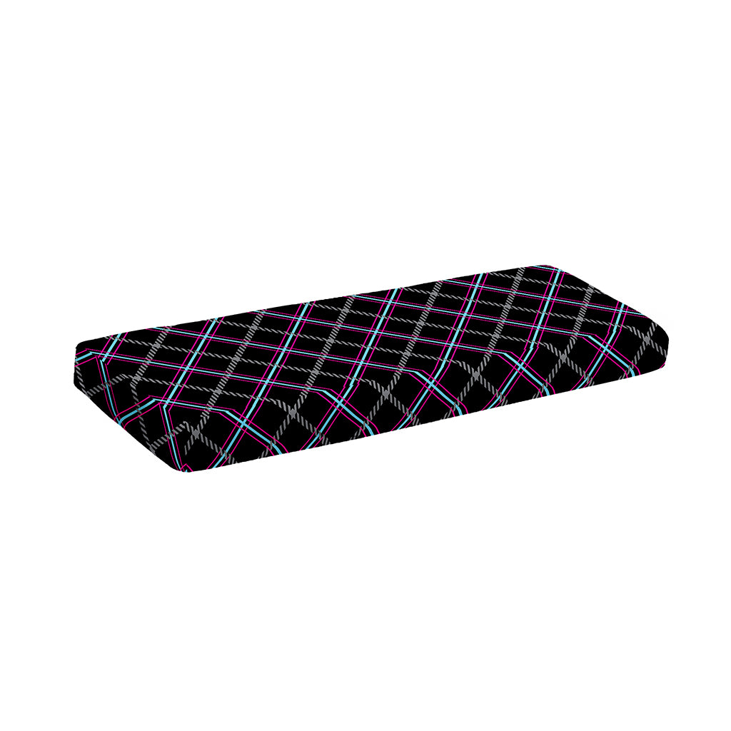 Black Grey Blue And Pink Tartan Print Piano Keyboard Cover