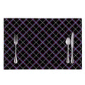 Black Grey Blue And Pink Tartan Print Placemat