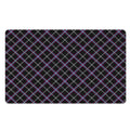 Black Grey Blue And Pink Tartan Print Polyester Doormat