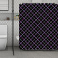 Black Grey Blue And Pink Tartan Print Polyester Shower Curtain