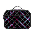 Black Grey Blue And Pink Tartan Print Portable Lunch Bag