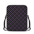 Black Grey Blue And Pink Tartan Print Rectangular Crossbody Bag