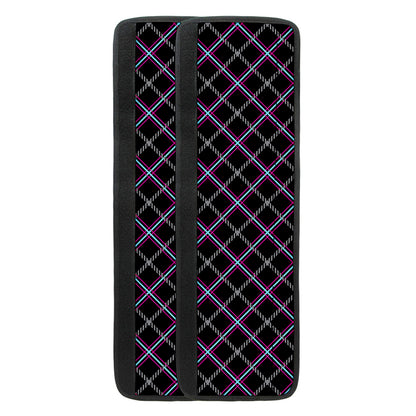 Black Grey Blue And Pink Tartan Print Refrigerator Handle Covers