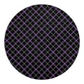 Black Grey Blue And Pink Tartan Print Round Blanket