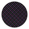 Black Grey Blue And Pink Tartan Print Round Floor Mat