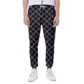 Black Grey Blue And Pink Tartan Print Joggers