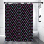 Black Grey Blue And Pink Tartan Print Shower Curtain