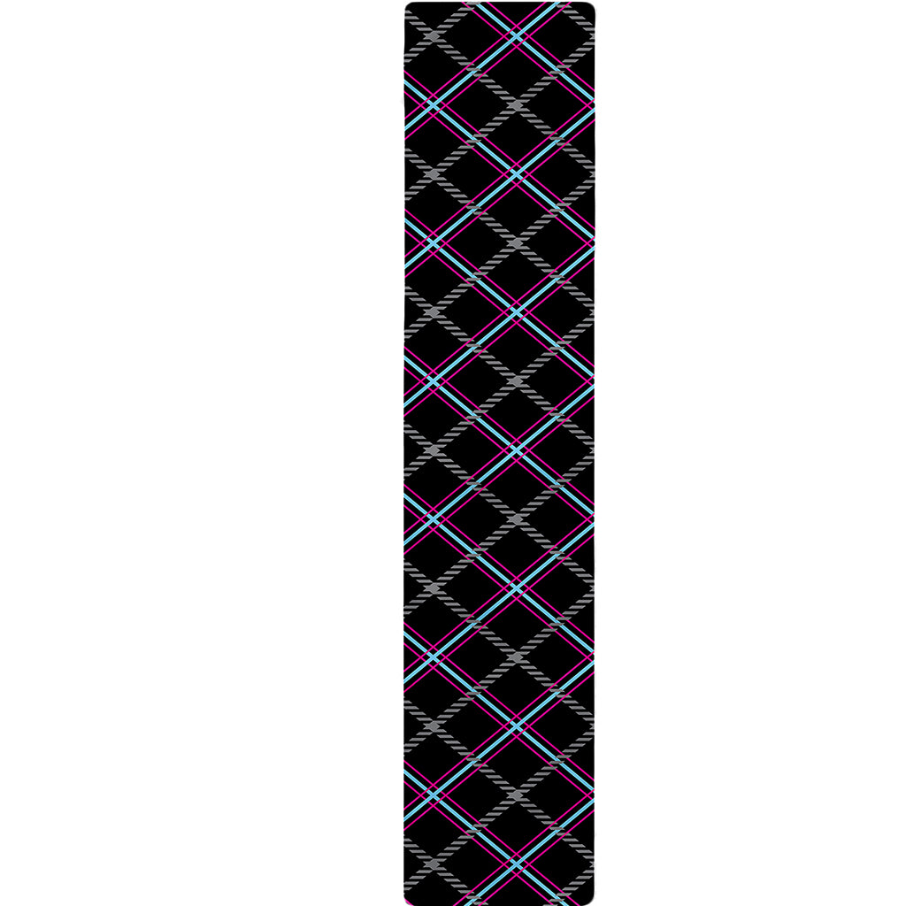 Black Grey Blue And Pink Tartan Print Table Runner