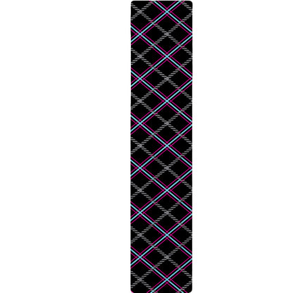 Black Grey Blue And Pink Tartan Print Table Runner
