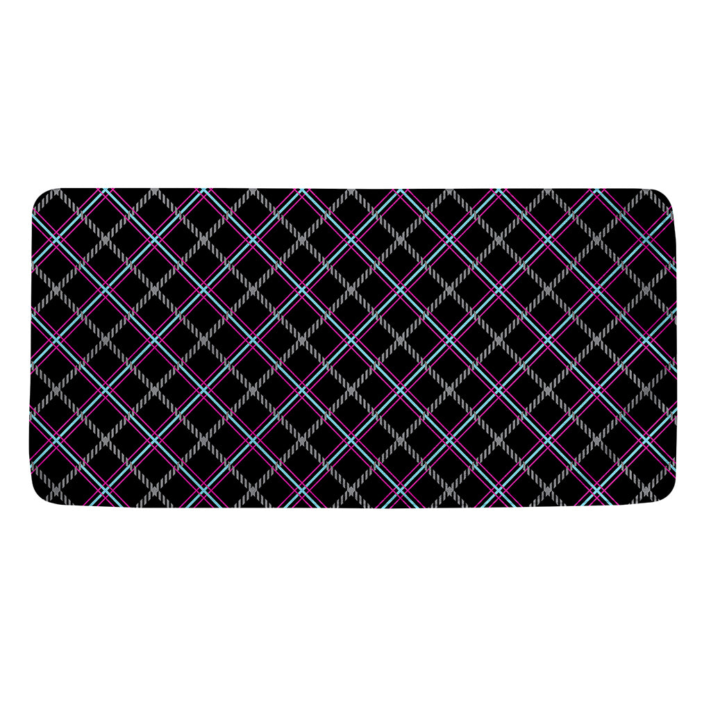 Black Grey Blue And Pink Tartan Print Towel