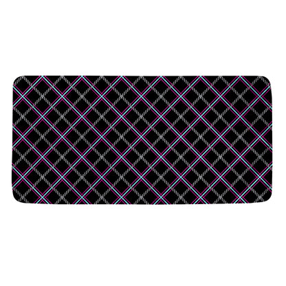 Black Grey Blue And Pink Tartan Print Towel