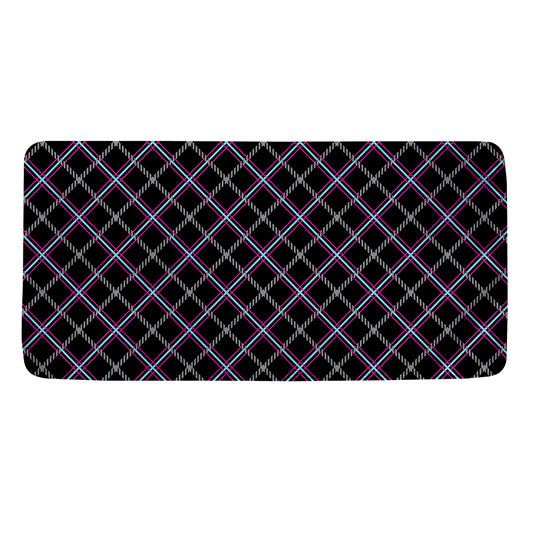 Black Grey Blue And Pink Tartan Print Towel