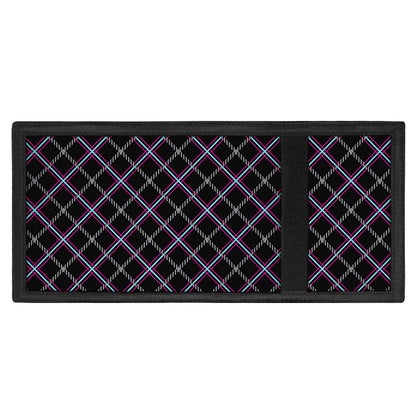 Black Grey Blue And Pink Tartan Print Trifold Wallet