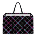 Black Grey Blue And Pink Tartan Print Utility Tote Bag