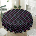 Black Grey Blue And Pink Tartan Print Waterproof Round Tablecloth