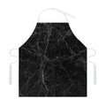 Black Grey Dark Marble Print Adjustable Apron