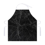 Black Grey Dark Marble Print Adjustable Apron