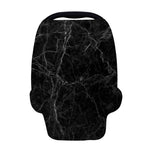 Black Grey Dark Marble Print Baby Seat Cover